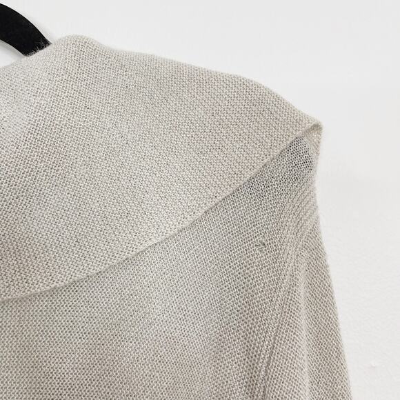 Beyond Threads Wool Alpaca Ruffle Cardigan Sweater Large L Cream Bell Cuff Women - Picture 6 of 12